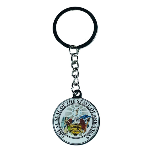 Metal Keychain - Arkansas State Shield - USA