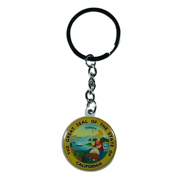 Porte-clés en métal - Bouclier de l'État de Californie - USA
