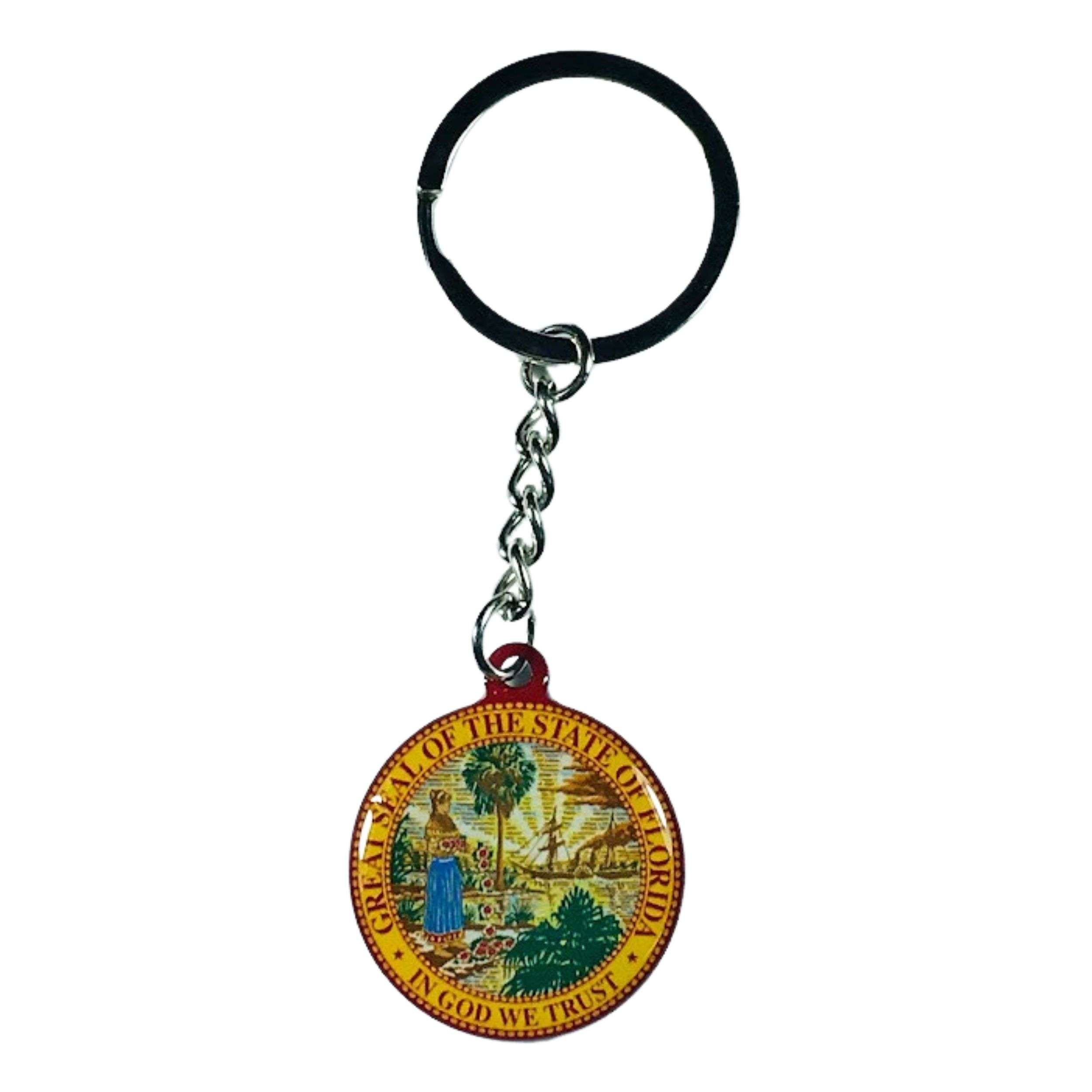 Metal Keychain - Florida State Shield - USA