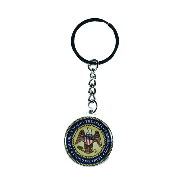 Metal Keychain - Mississippi State Shield - USA