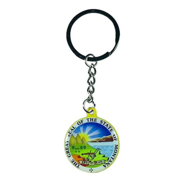 Metal Keychain - Montana State Shield - USA