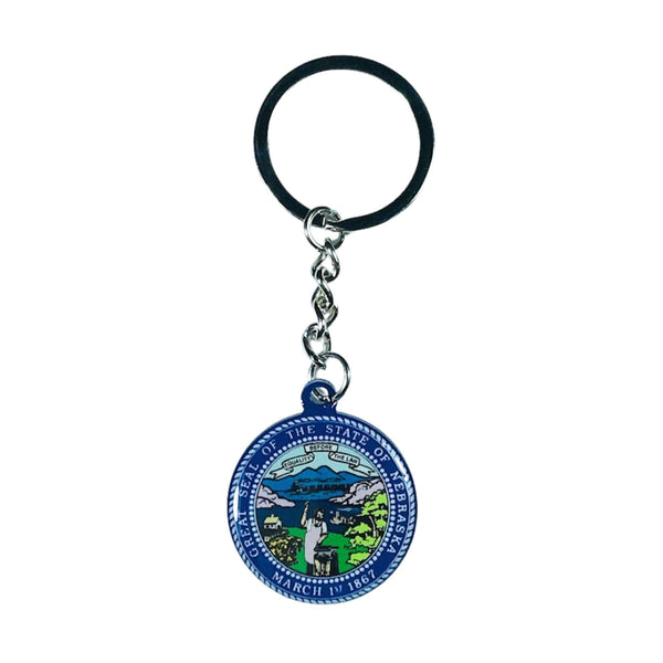 Metal Keychain - Nebraska State Shield - USA