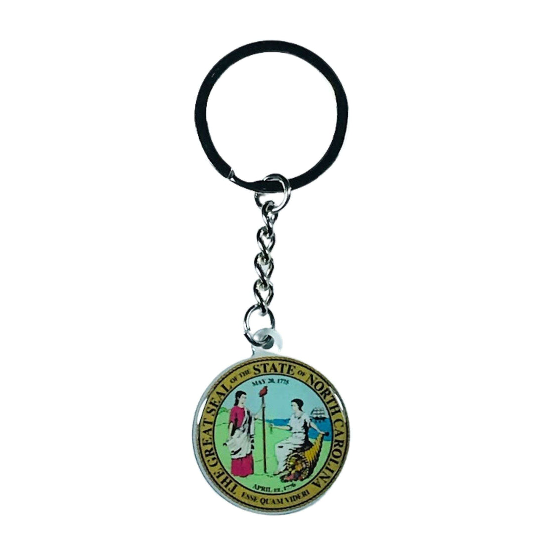 Porta-chaves em metal - Selo do estado da Carolina do Norte - EUA