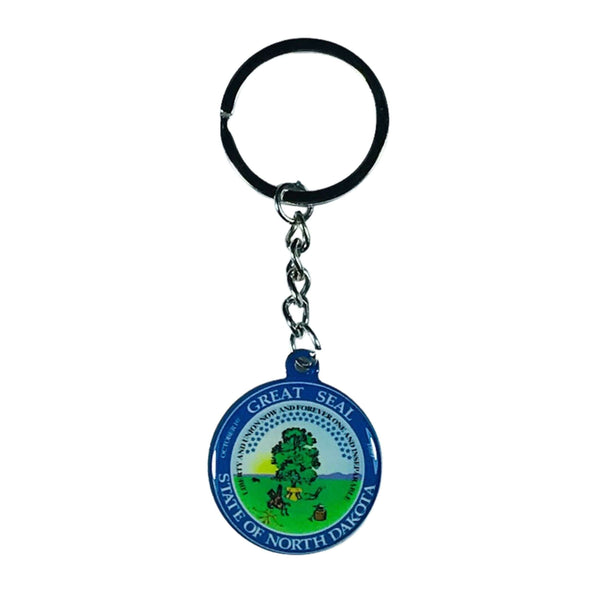 Metal Keychain - North Dakota State Shield - USA