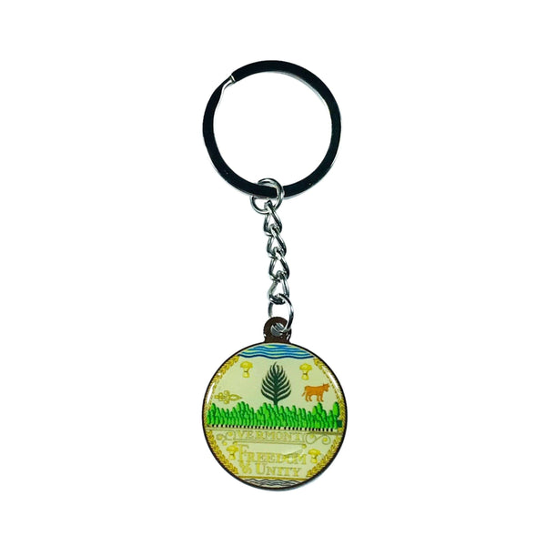 Metal Keychain - Vermont State Shield - USA