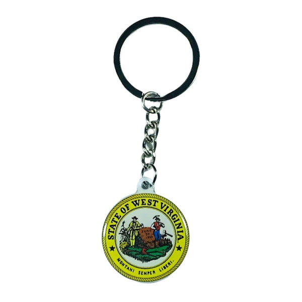 Metal Keychain - West Virginia State Shield - USA