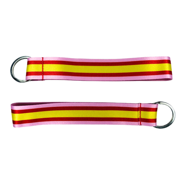 Fabric Keychain - Spanish Flag Pink Background - K031