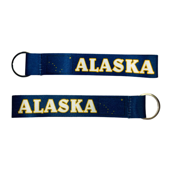 Porte-clés en tissu - Drapeau de l'État de l'Alaska - USA - K060