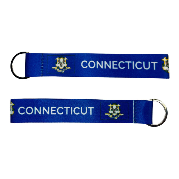 Porte-clés en tissu - Drapeau de l'État du Connecticut - États-Unis - K066