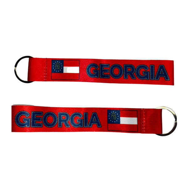 Porte-clés en tissu - Drapeau de l'État de Géorgie - États-Unis - K069