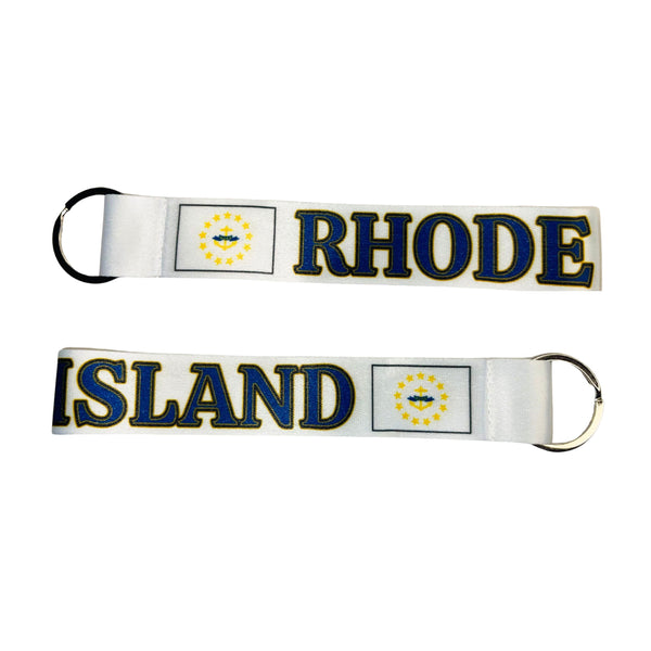 Fabric Keychain - Rhode Island State Flag - USA - K093