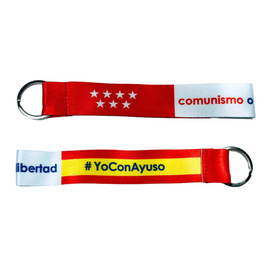 Llavero Tela Pp Ayuso Bandera Comunidad Madrid K022