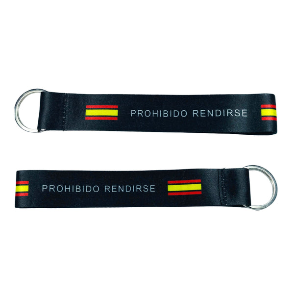 Fabric Keychain - No Surrender Allowed Spain Flag - K041