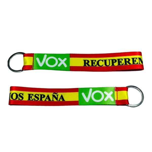 Fabric Keychain - Let's Recover Spain Vox Flag - K053