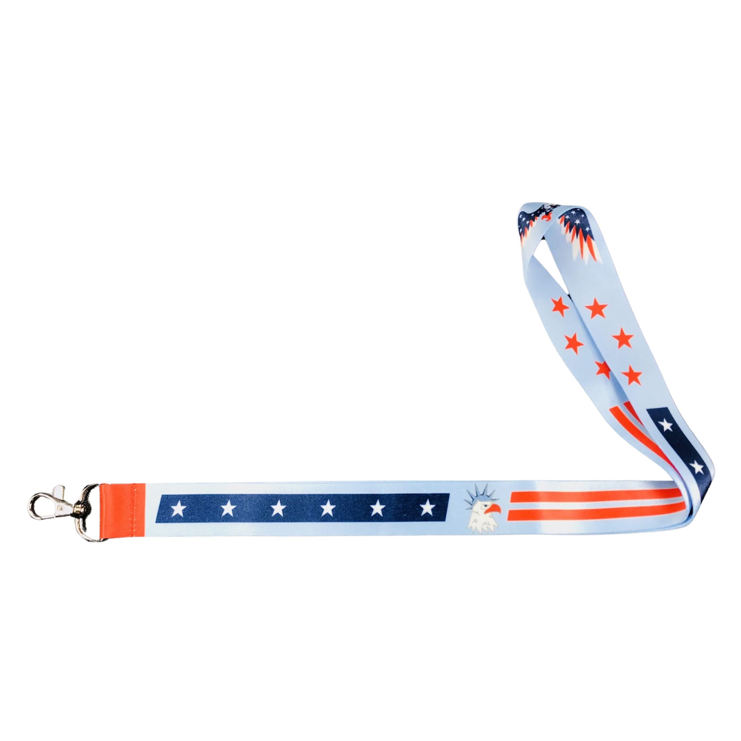 Lanyard - Neck Strap - Bald Eagle Flag - USA - L110