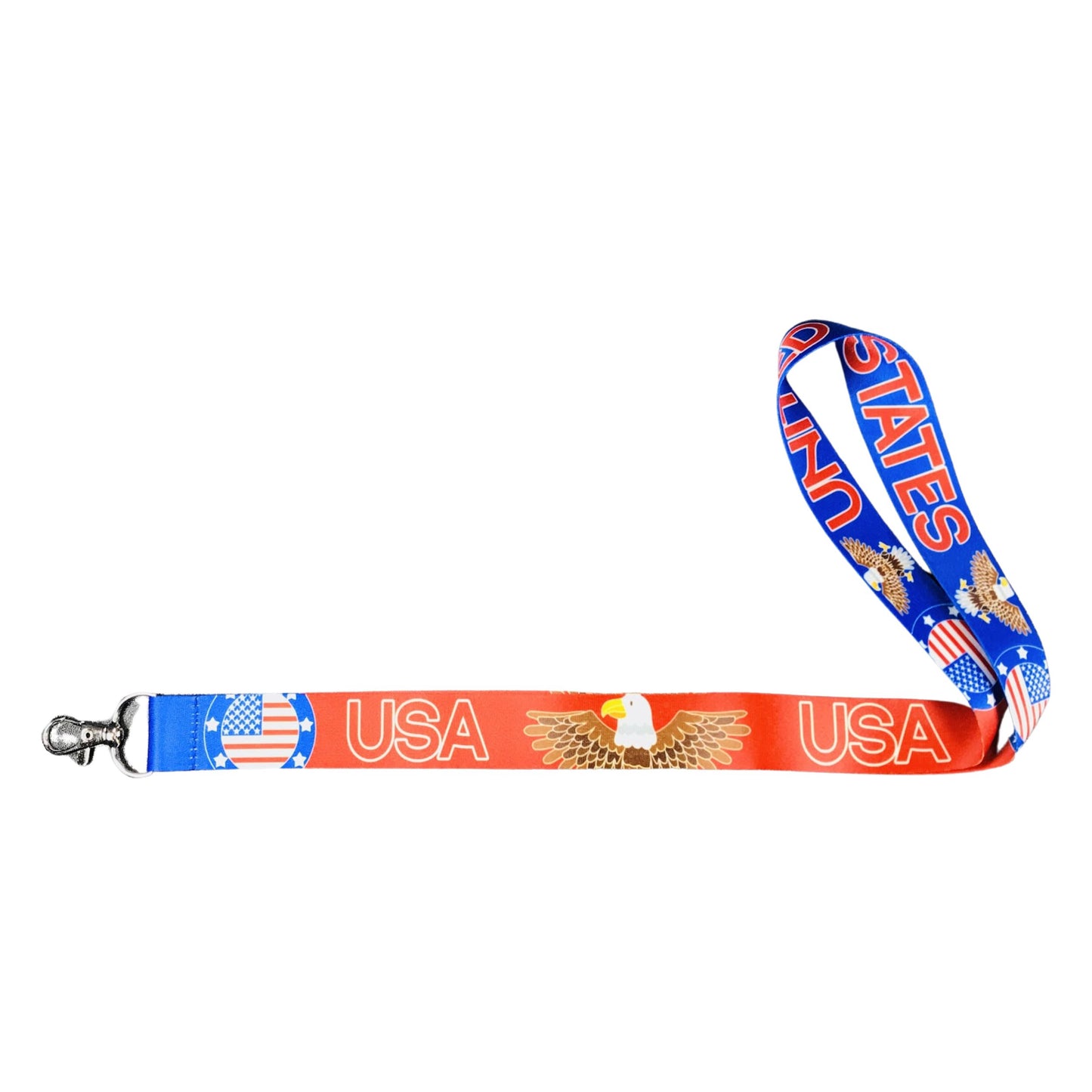 Lanyard - Neck Strap - Bald Eagle Flag United States - USA - L118