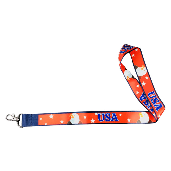 Lanyard - Fita para o Pescoço - Águia-Americana Patriótica Bandeira - EUA - L112