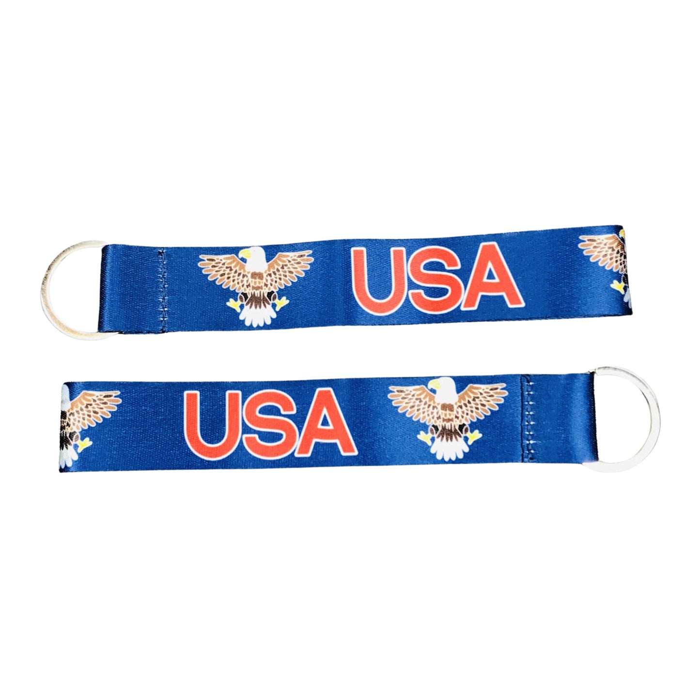 Fabric Keychain - Blue - Patriotic Bald Eagle - USA - K114