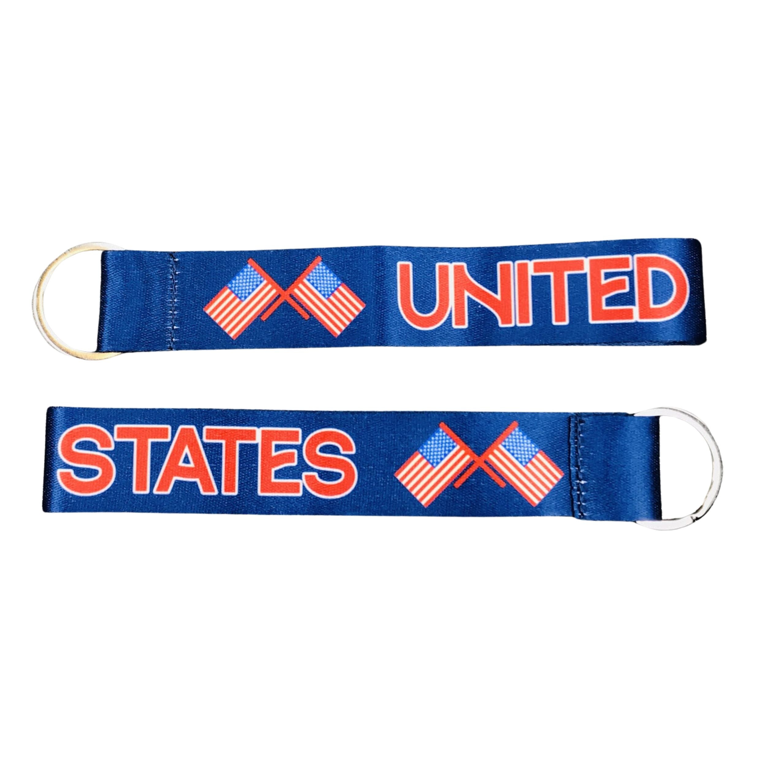 Porte-clés en tissu - Bleu - Drapeaux des États-Unis - USA - K118