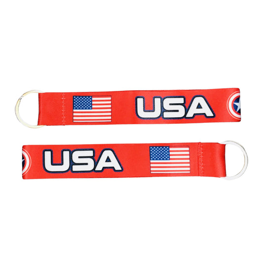 Fabric Keychain - Red - USA Flag - K111