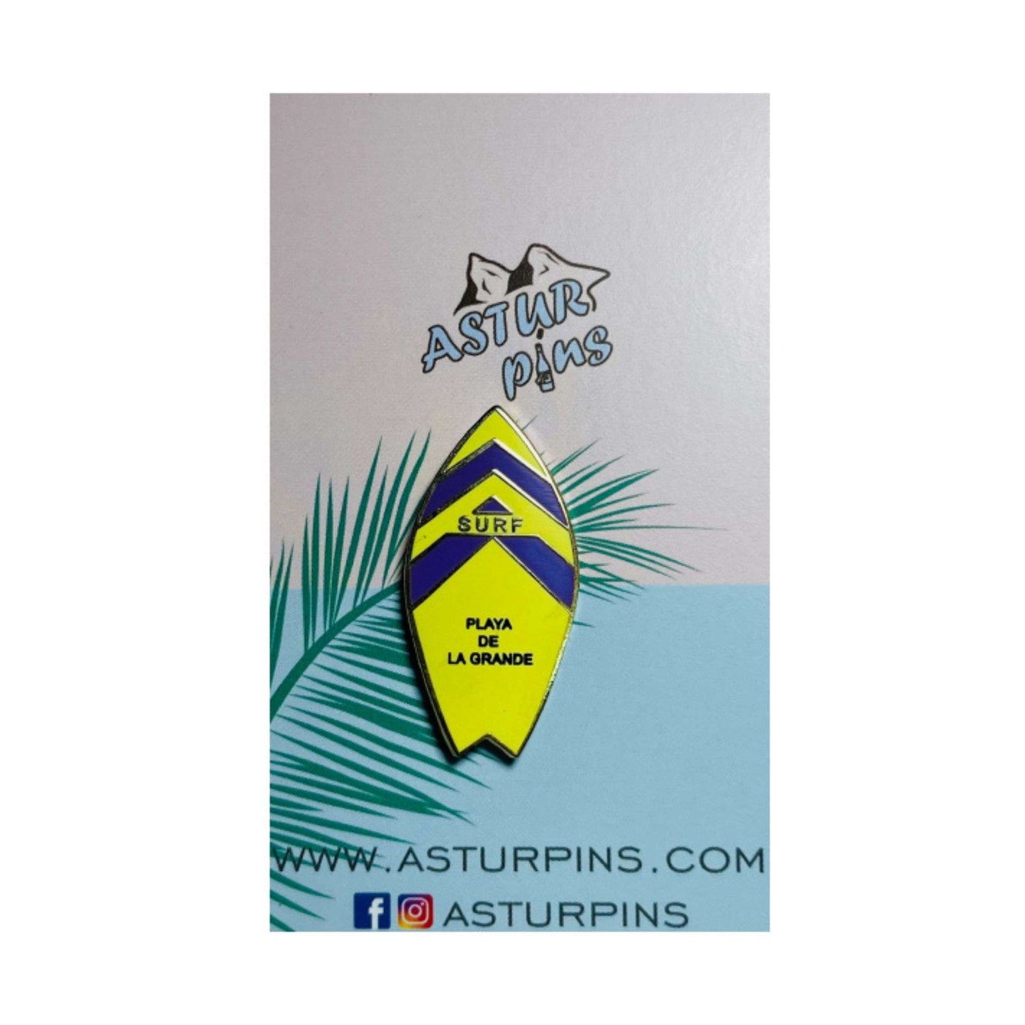 Pin's - Planche de Surf Jaune - Plage de La Grande - Asturies - Ps011