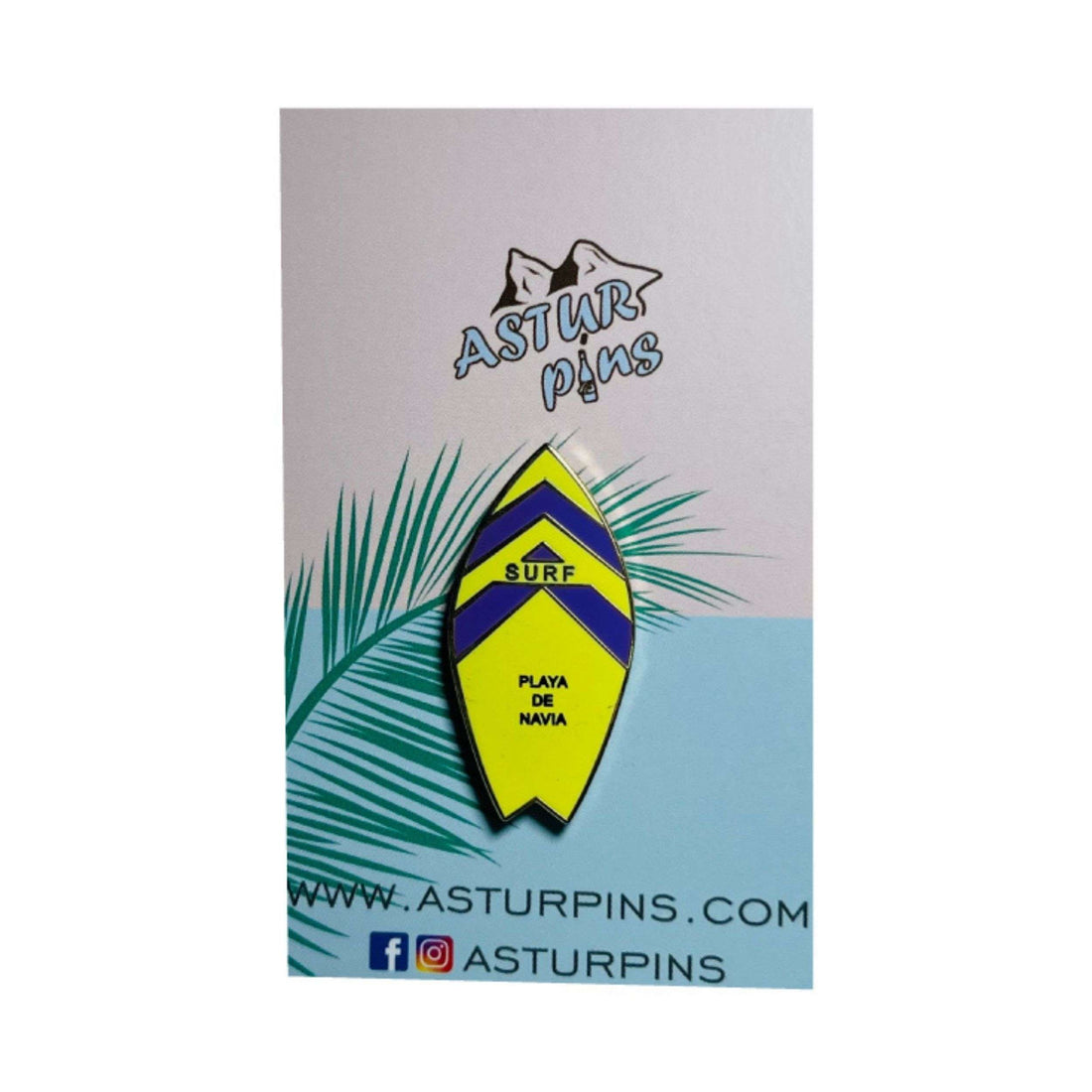 Pin - Prancha de Surf Amarela - Praia de Navia - Astúrias