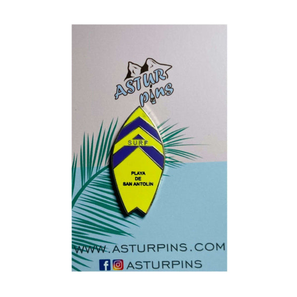 Pin - Tabla Surf Amarilla - Playa de San Antolin Llanes - Asturias - PS011