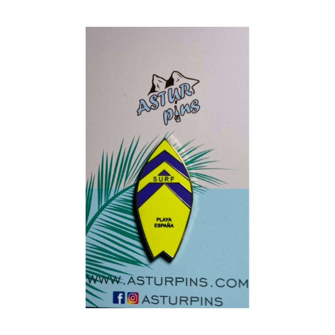 Pin - Prancha de Surf Amarela - Praia Espanha Villaviciosa - Astúrias - PS011