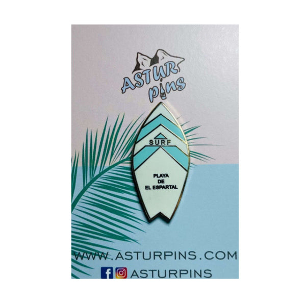 Pin - Tabla Surf Azul - Playa de El Espartal - Asturias - PS010