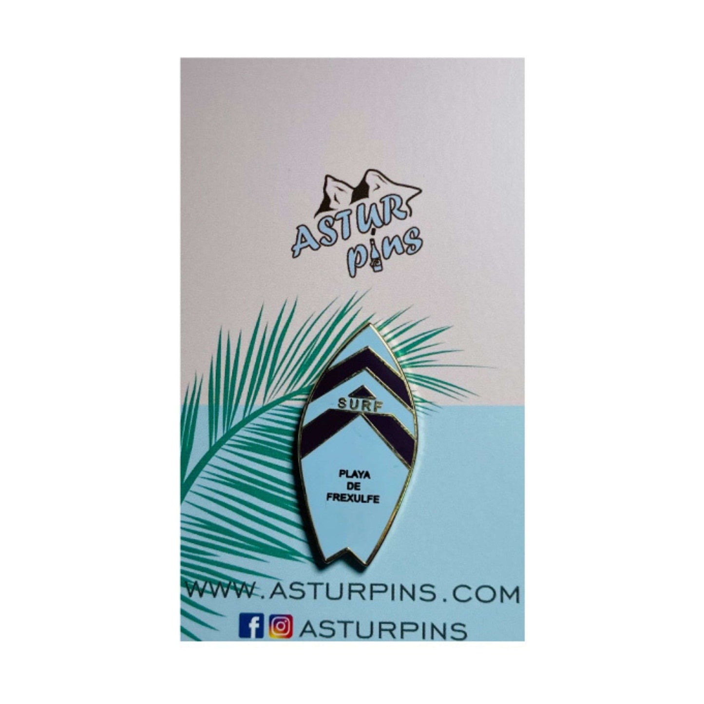 Pin - Planche de surf bleue - Plage de Frexulfe - Asturies - Ps010