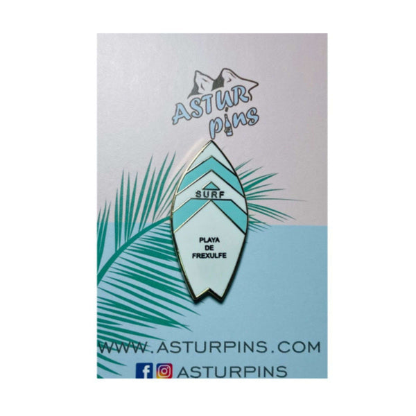 Pin - Tabla Surf Azul -  Playa de Frexulfe - Asturias - PS010