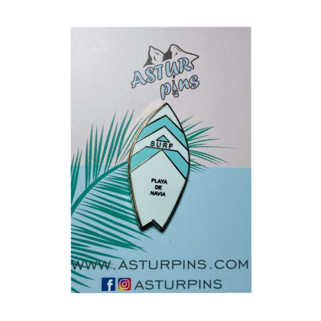 Pin - Blaues Surfboard - Playa de Navia - Asturien (2) - PS010