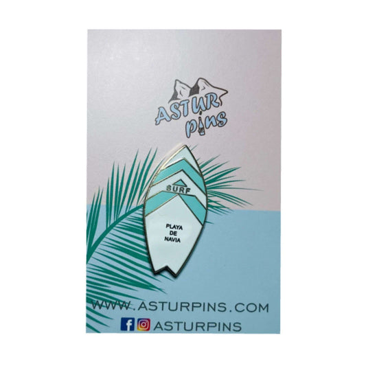 Pin's - Planche de Surf Bleue - Plage Navia - Asturies - Ps010