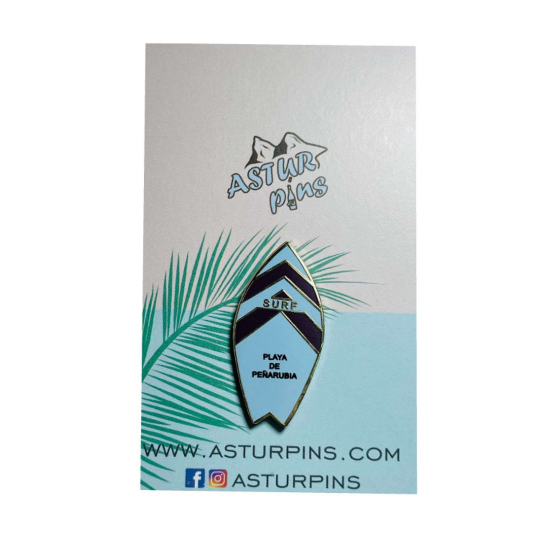 Pin - Tabla Surf Azul -  Playa de Peñarubia  Gijon - Asturias - PS010