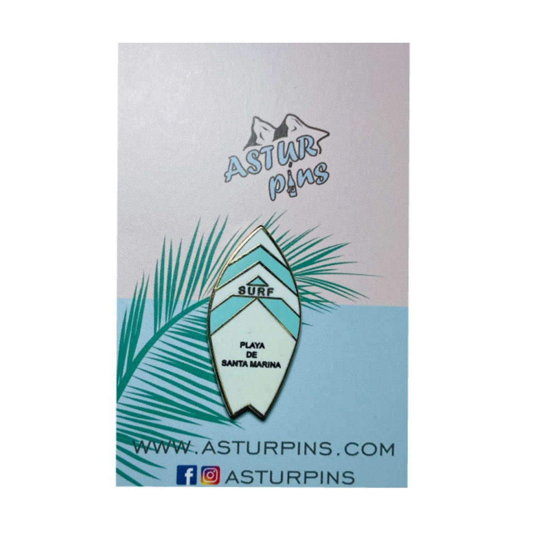 Pin - Blaues Surfboard - Strand von Santa Marina - Asturien (2) - PS010