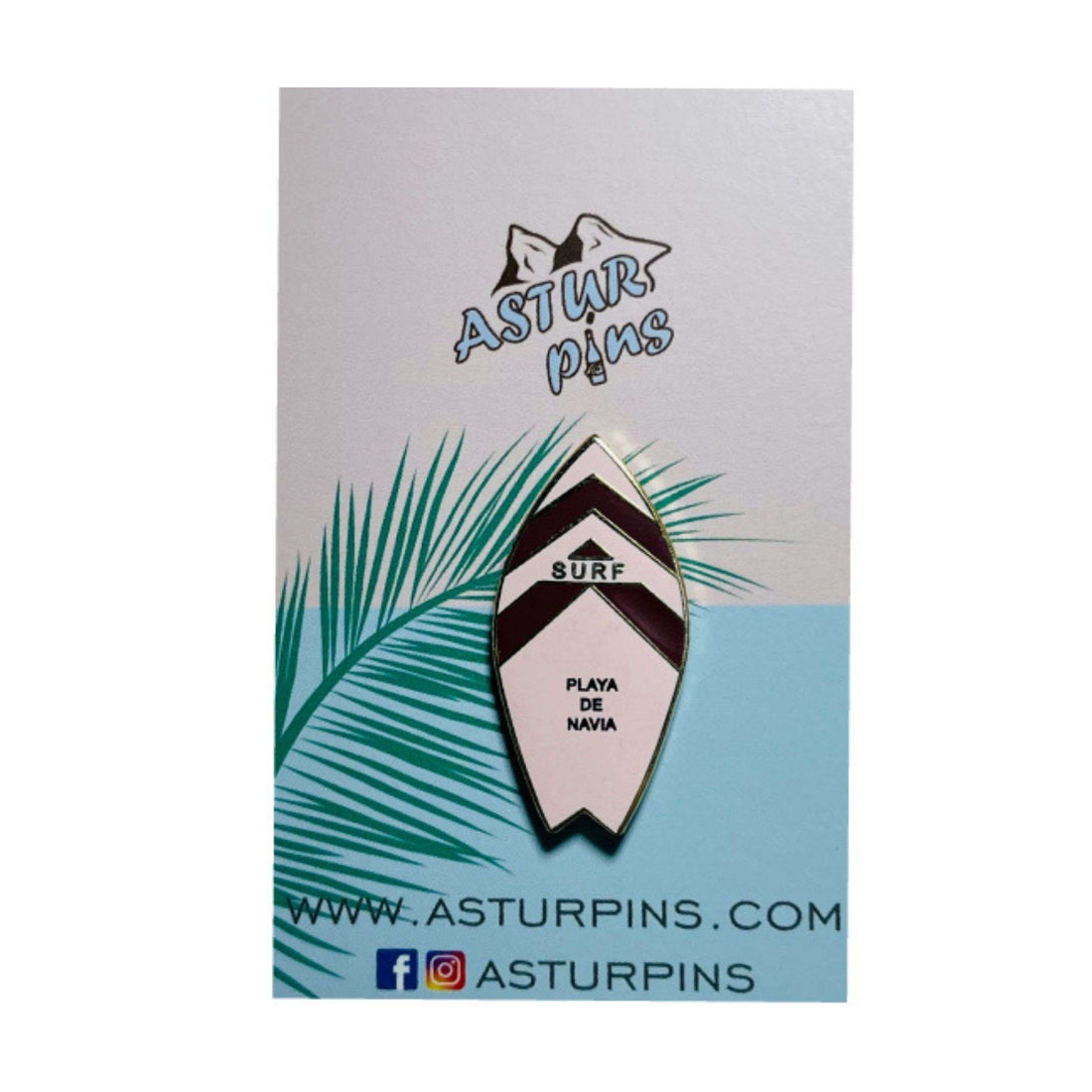 Pin - Prancha de Surf Rosa - Praia de Navia - Astúrias - PS013