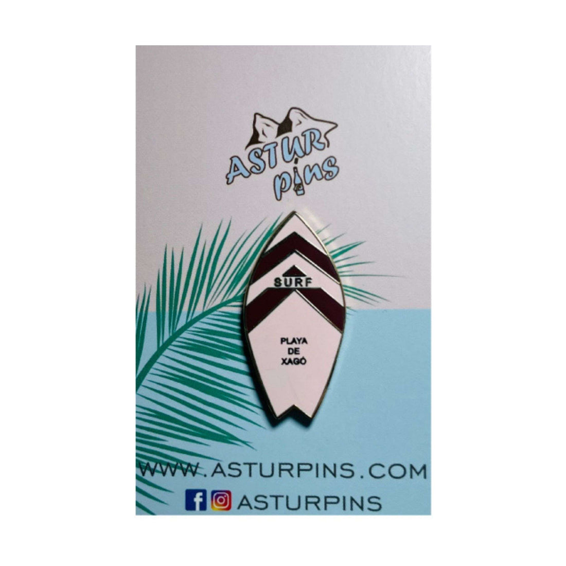 Pin - Prancha de Surf Rosa - Praia de Xago - Astúrias - PS013