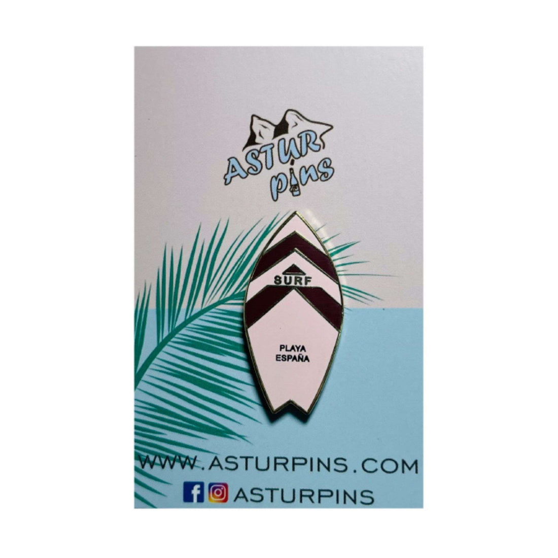 Pin - Prancha de Surf Rosa - Praia Espanha Villaviciosa - Astúrias - PS013