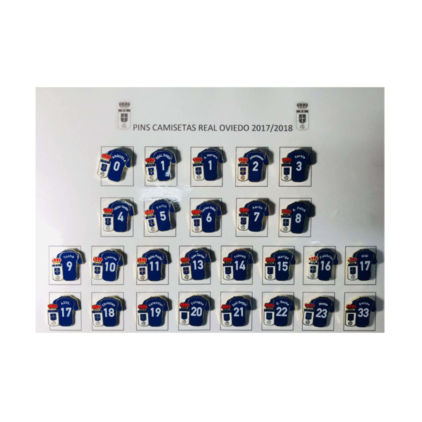 Pins Coleccion Jugadores Futbol Real Oviedo 2017 2018