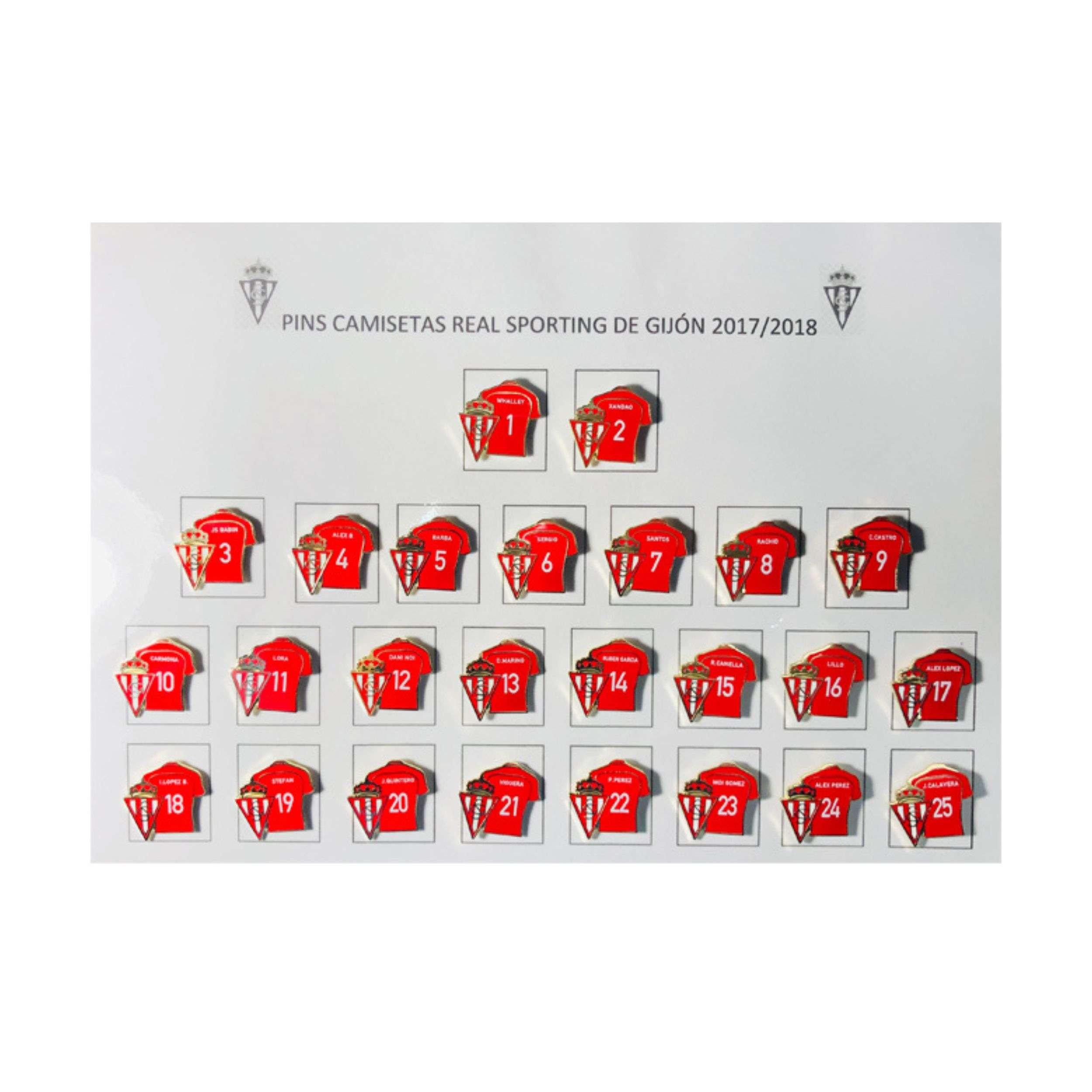 Pins Coleccion Jugadores Futbol Sporting Gijon 2017 2018