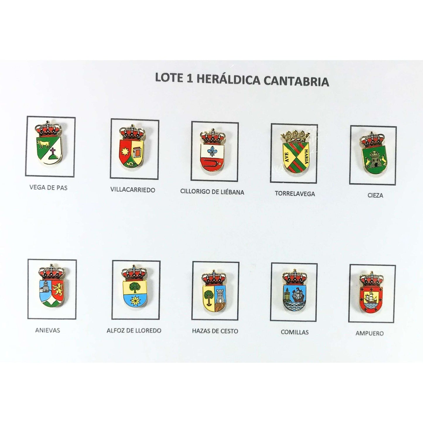 Pins - Lot No. 1 Heraldic Shields of Cantabria - Spain