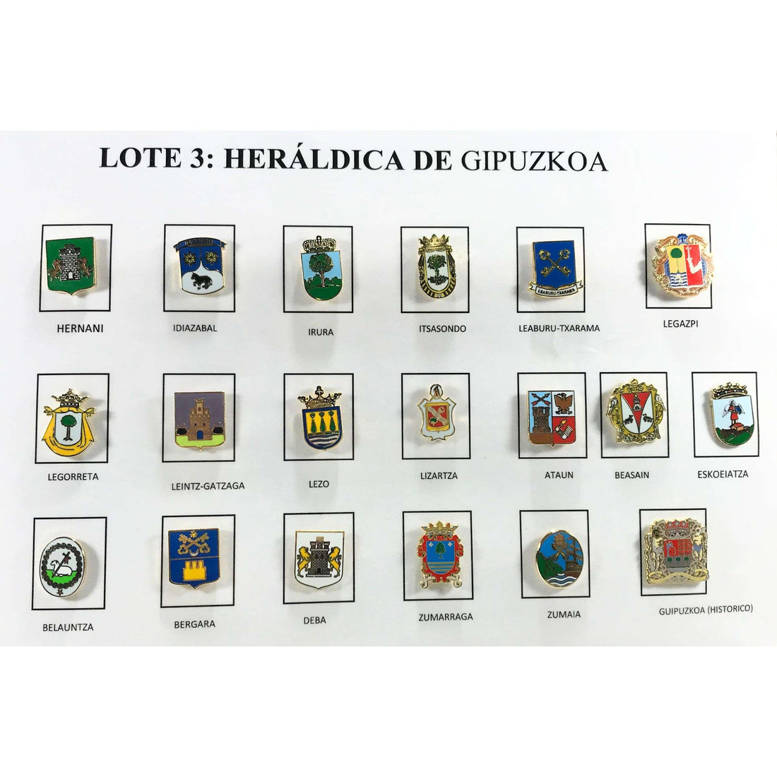 Pin's - Lot Nº3 Boucliers Héraldiques de Gipuzkoa - Guipúzcoa - Espagne