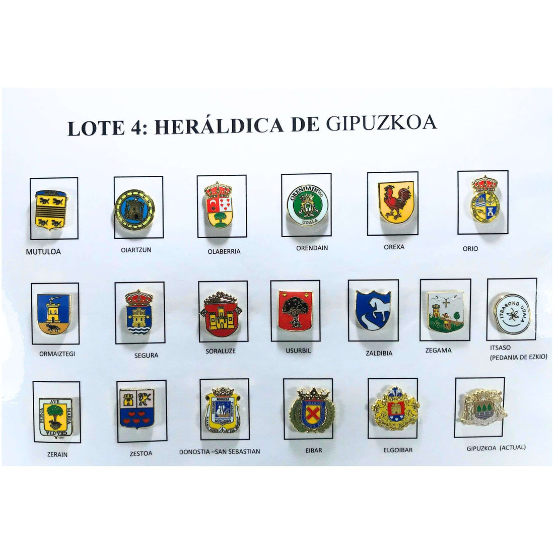 Pin's - Lot Nº4 Boucliers Héraldiques de Gipuzkoa - Guipúzcoa - Espagne