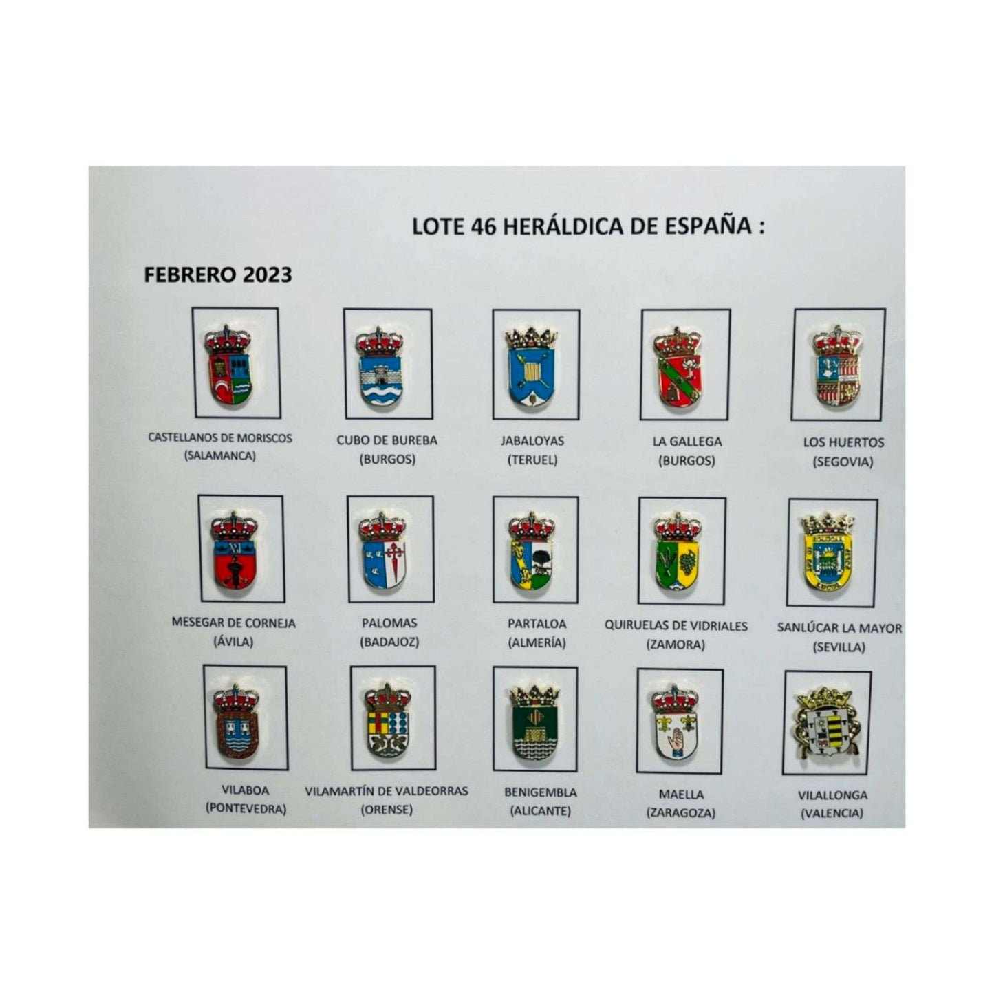 Pins - Lot Nº46 Heraldic Shields Spain