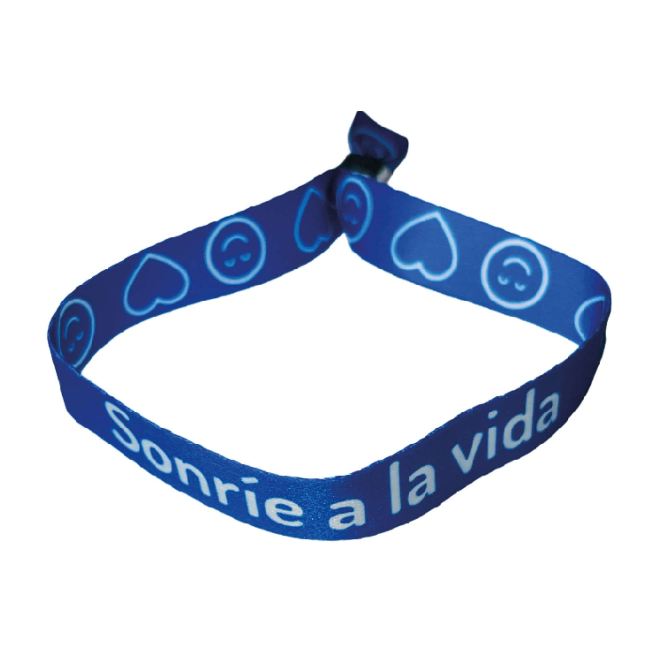 Pulsera Azul Sonrie A La Vida P1252