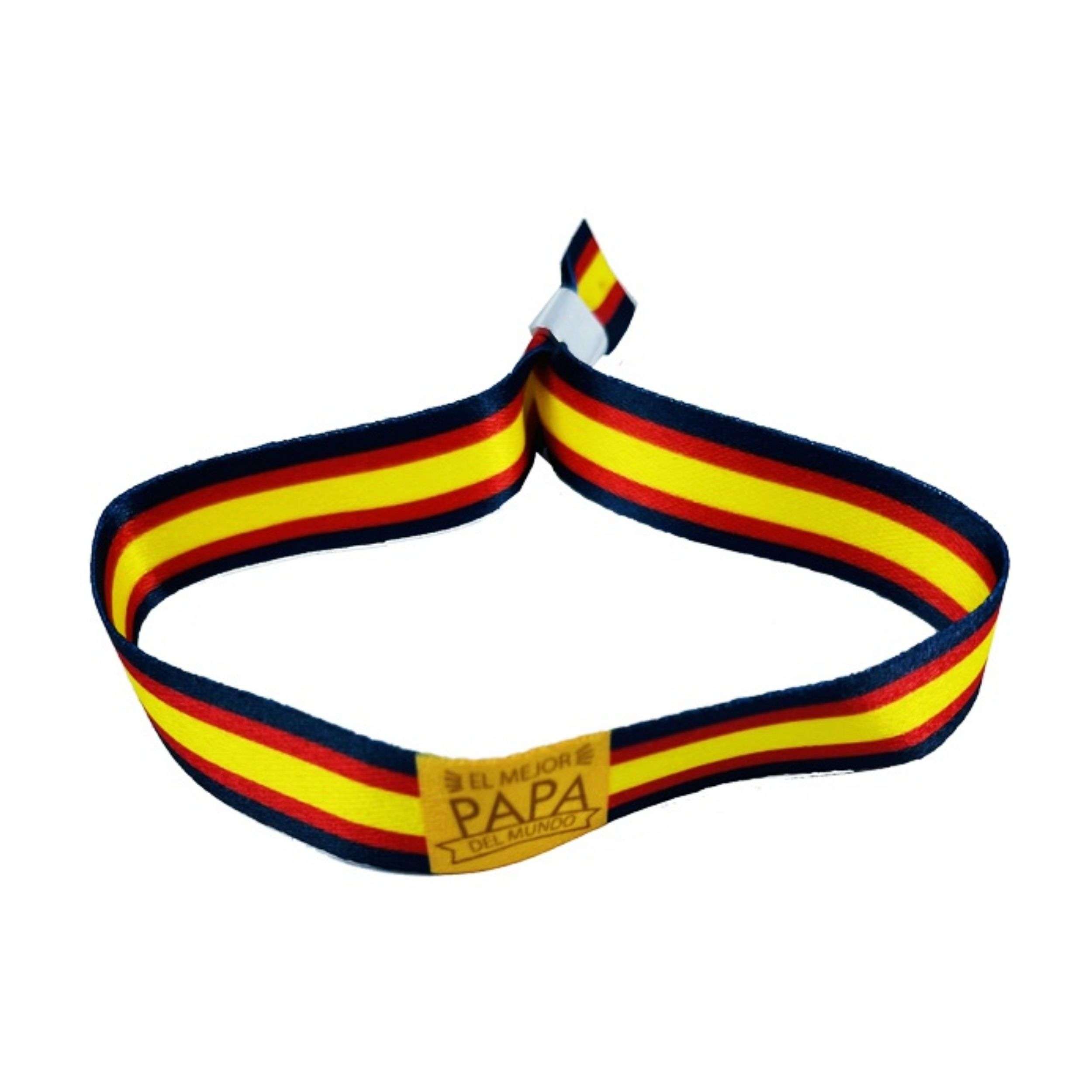 Pulsera El Mejor Papa Del Mundo Azul Bandera Espana P206