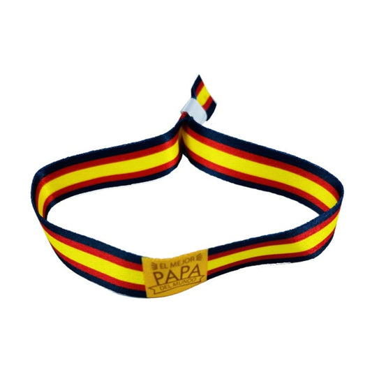 Pulsera El Mejor Papa Del Mundo Azul Bandera Espana P206