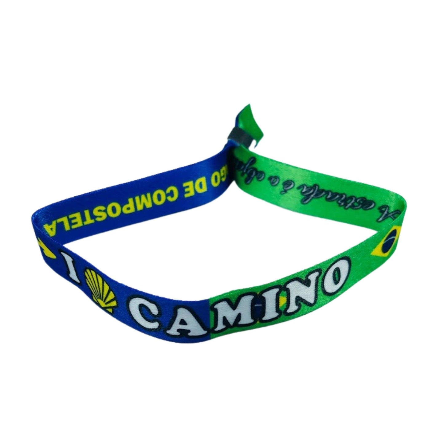 Pulsera I Love Camino Santiago Bandera Brasil P2839