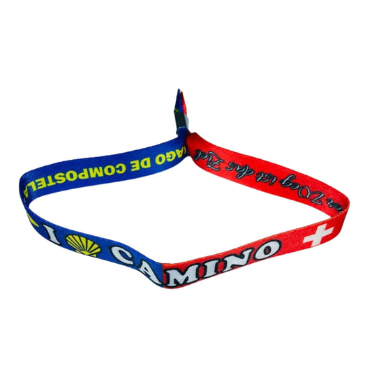 Pulsera I Love Camino Santiago Bandera Suiza P2822