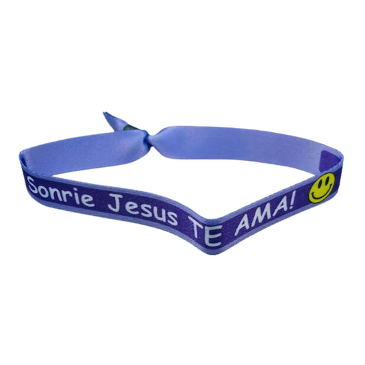 Pulsera Morada Sonrie Jesus Te Ama P581